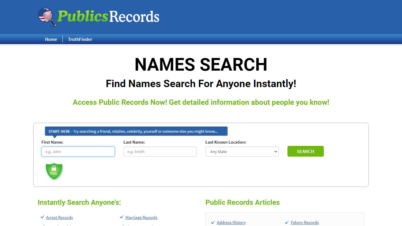 Find Names Search For Anyone - Public Records Reviews